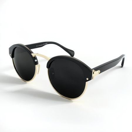 Discover the appeal of these stylish black round sunglasses with gold accents, perfect for summer outfits and sun protection. Elevate your look!の素材