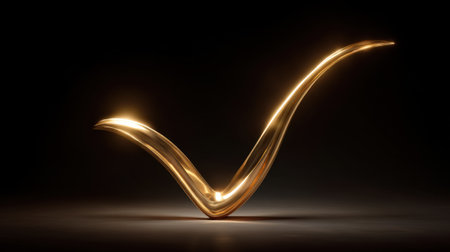 A stunning representation of elegance, this gold sculptural design features smooth curves and a soft glow, perfect for luxury branding.の素材