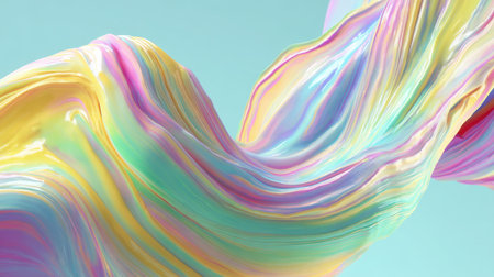 Discover a stunning abstract artwork featuring smooth, pastel colors flowing in a harmonious swirl against a light blue backdrop. This vibrant piece brings energy and joy to any space.の素材
