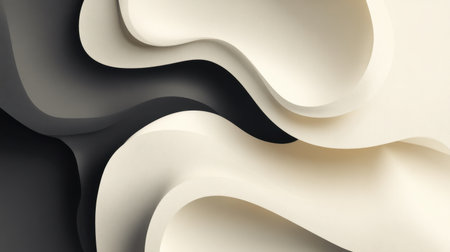This abstract image features soft curves and waves in neutral tones, creating an elegant and modern aesthetic suitable for various design projects.の素材