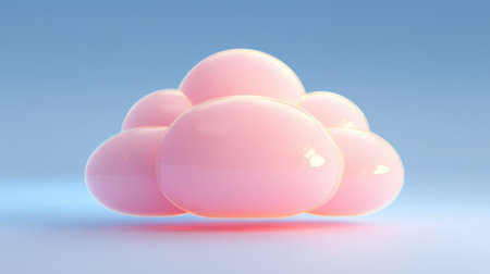 A stylish representation of soft pink clouds floating in a smooth sky. This dreamy image creates a tranquil atmosphere, perfect for modern designs.の素材