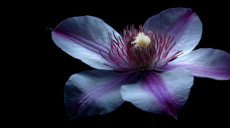 A breathtaking close-up of a flower showcasing intricate details and vibrant purple highlights. Perfect for nature or floral themes.の素材