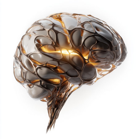 Explore a stunning artistic representation of a brain, showcasing futuristic design elements with glossy surfaces and creative abstraction. Perfect for conceptual themes in technology and neuroscience.の素材