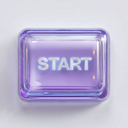 A stylish glossy button featuring the word START, perfect for digital applications and user interfaces, emphasizing modern design trends.の素材