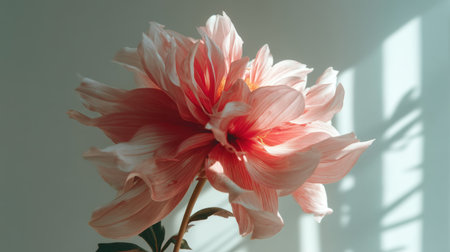 This stunning pink flower features delicate petals, set against a soft background that highlights a beautiful interplay of light and shadow.の素材