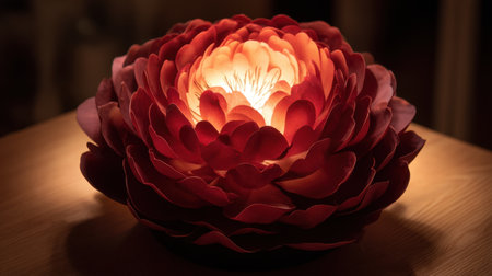 An exquisite decorative flower lamp featuring vivid petals, designed to create a warm and inviting atmosphere in any space, perfect for relaxation.の素材