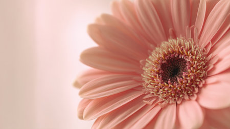 This close-up image features a soft pink flower with delicate petals, set against a light background, creating a tranquil and serene atmosphere perfect for nature-inspired designs.の素材