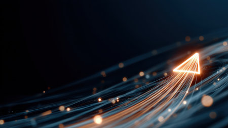 This abstract image features glowing light trails and dynamic movement, creating a stunning visual effect perfect for modern designs and technology themes.の素材