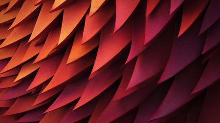 This image showcases a dynamic abstract pattern featuring vibrant red and orange scales, perfect for adding warmth and artistic flair to any design project.の素材