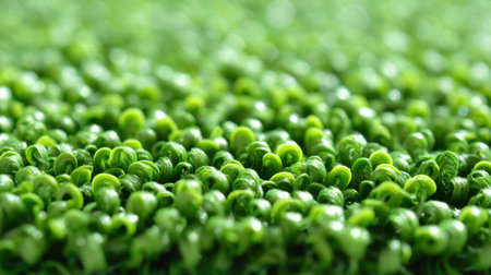 A detailed close-up image showcasing the lush texture of green moss, highlighting vibrant colors and intricate patterns found in nature.の素材