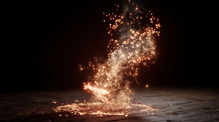 An enchanting display of glowing particles creates a magical atmosphere in this captivating image, emphasizing beauty and creativity.の素材