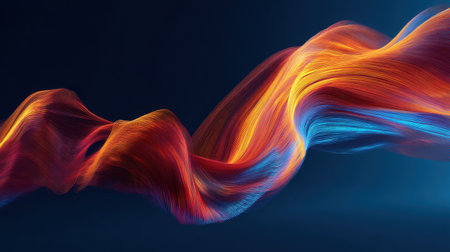 This vibrant abstract image showcases flowing colors in dynamic waves of light, perfect for modern designs and artistic backgrounds, conveying energy and creativity.の素材