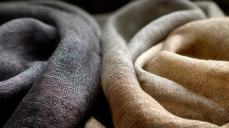 Explore the beauty of soft textured fabrics in serene earthy tones, perfect for various design and decor applications. Ideal for fashion and interior inspirations.の素材