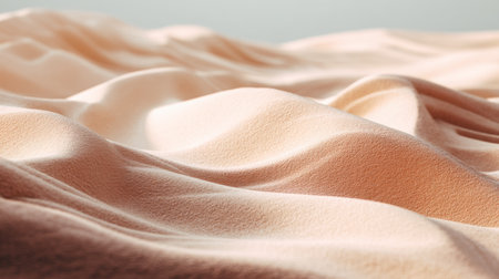This image features a soft peach-toned fabric with flowing waves, creating a serene and elegant background ideal for artistic and textile projects.の素材
