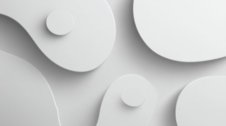 A captivating abstract composition featuring smooth white shapes on a neutral background, offering a minimalistic and modern aesthetic perfect for creative projects.の素材