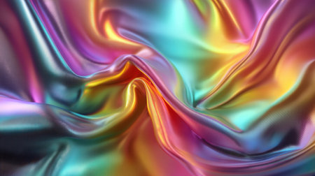 A stunning fabric texture showcasing iridescent colors that flow seamlessly. Ideal for backgrounds, design projects, and creative compositions.の素材