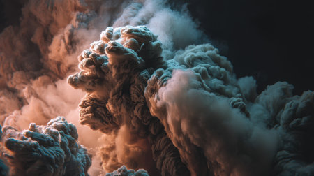 Explore the captivating beauty of swirling clouds of smoke in this stunning composition that captures the essence of movement and atmosphere.の素材