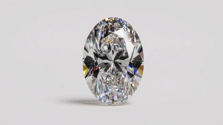 This image features a stunning oval cut diamond with exceptional clarity and brilliance, perfect for showcasing in high-end jewelry collections.の素材