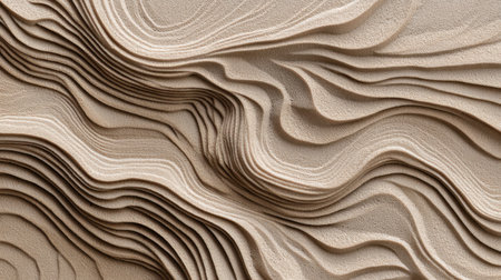 Explore the intricate details of this abstract sand wave texture, showcasing flowing patterns and smooth lines ideal for various design projects.の素材