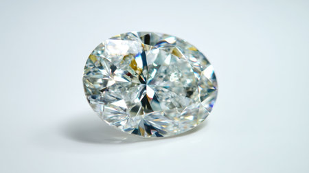 Stunning oval cut diamond showcasing brilliant sparkle and perfect clarity, ideal for luxury jewelry and exquisite adornment.の素材