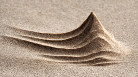 This close-up image captures a unique sand formation with intricate textures and natural ripples, showcasing the beauty of earth's landscapes.の素材