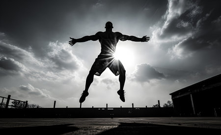 Powerful crossfit practice - dynamic silhouette posesの素材