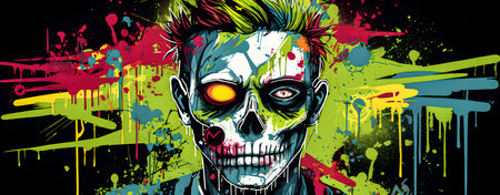 Zombie abstract face graffiti styleの素材