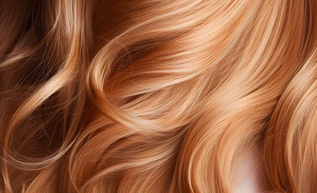 Blonde hair close-up. Hair textureの素材