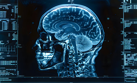 CT scan of the human brain.の素材