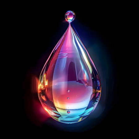 Holographic fluid liquid drop illustrationの素材