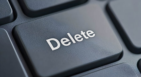 A close-up of the computer's Delete key.の素材