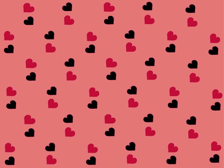 Valentines background with beautiful black and pink hearts in vector