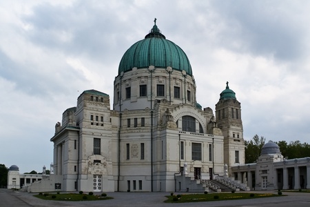 Karl-Borromäus-church in Vienna's central cemetery in a style called "jugendstil"の写真素材