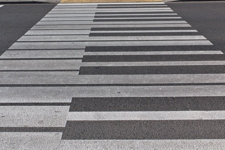 A crosswalk in Warsaw similar to a pianoの写真素材