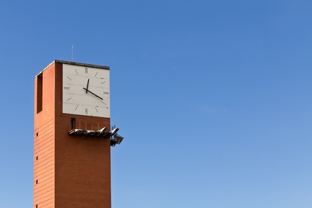 A clock tower next to Madridの写真素材