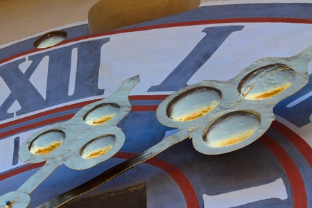 A detail of the famous clock tower in Graz (Austria)