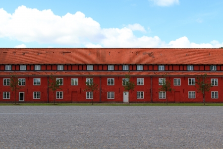 Former red prison in the center of Copenhagen (kastellet)のeditorial素材