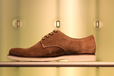 A suede shoe on displayの写真素材