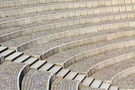 Seating and stairs in an old amphitheater in Copenhagenの写真素材