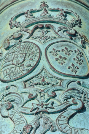 A detail of a medieval bronze cannon in Fort St. Augustine, Floridaの写真素材
