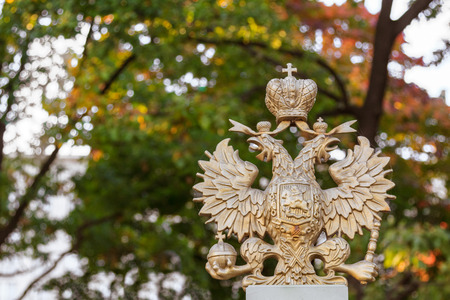 The russian national symbol, a double headed eagleの写真素材