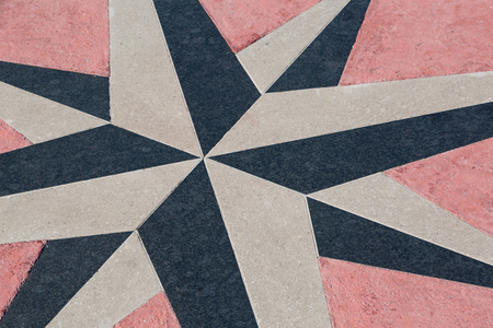 Artwork of a compass rose on a floor in Triest, Italyの写真素材