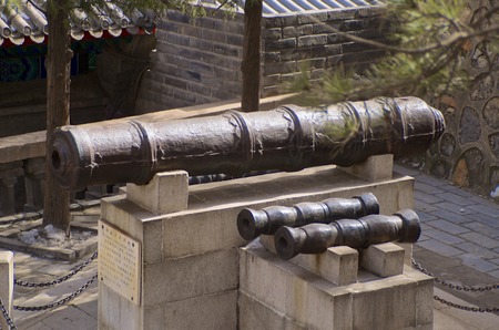 Ancient Rusted Chinese Cannonsのeditorial素材
