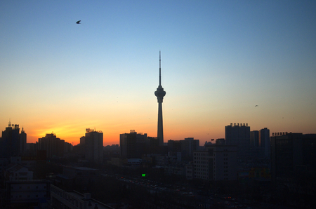 The Beijing Skyline At Dawnのeditorial素材