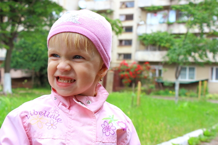 angry little girlの写真素材