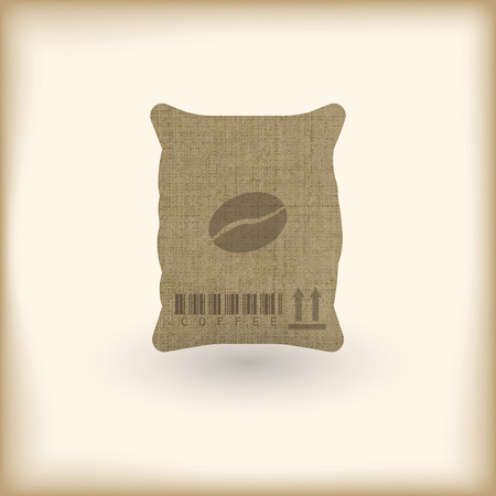 coffee sack with coffee beanのイラスト素材