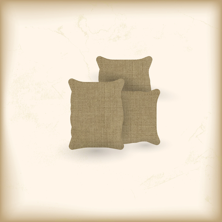 stored textile sacks with shadowsのイラスト素材