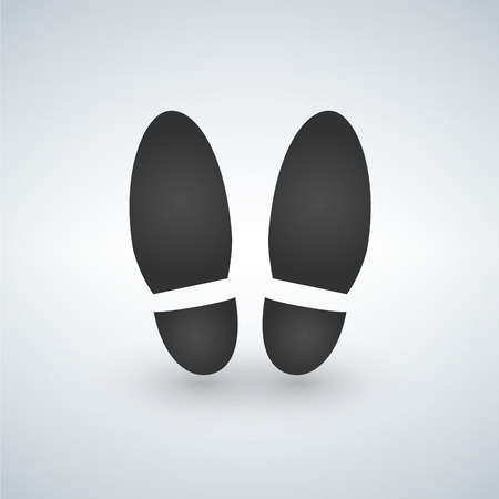 Shoe print - black vector icon with shadowのイラスト素材
