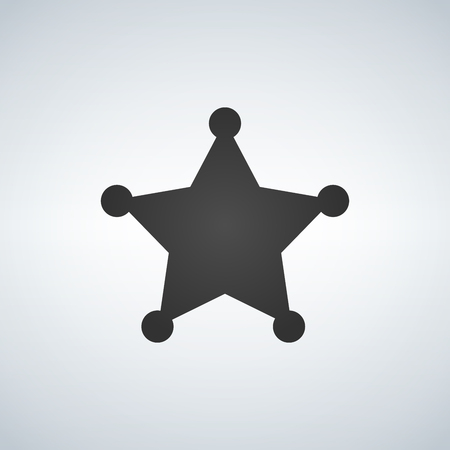 Sheriff blank star black symbol. Simple silhouette. Template. Vector illustration isolated on white background.のイラスト素材