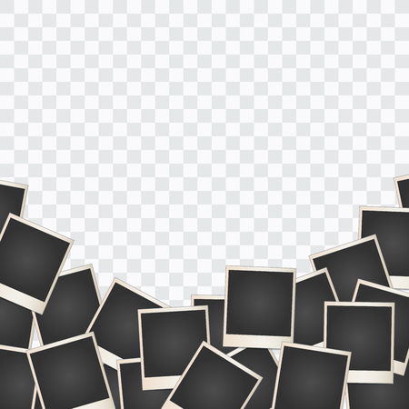 Photo frame Collage on a transparent background with space for text. Vector Illustrationのイラスト素材
